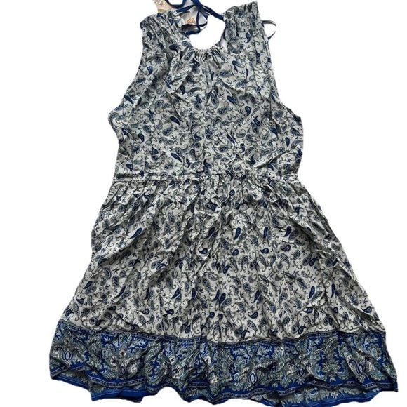 NWT Varga Paisley Women’s Mini Dress M Beach Boho Vacation Resortwear Coastal - Picture 3 of 9